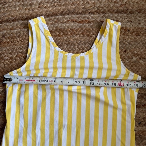 Crown & Ivy Size 10 Yellow & White Striped Sleeveless Cotton Dress w/ bow detail - Picture 2 of 6